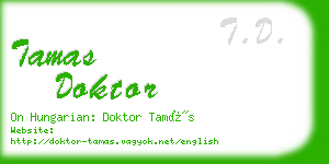 tamas doktor business card